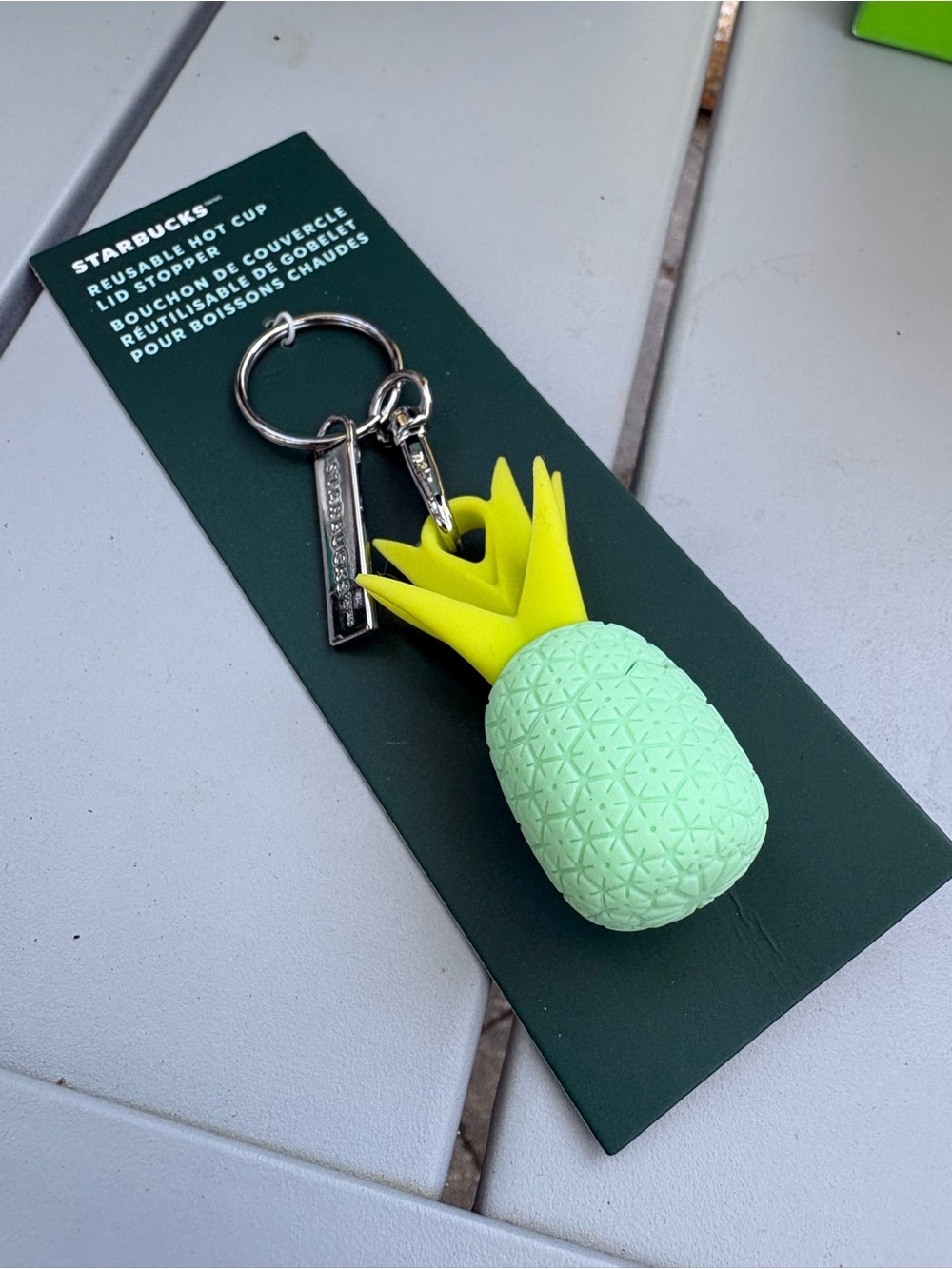 Starbucks Pineapple Hot Lid Stopper Keychain